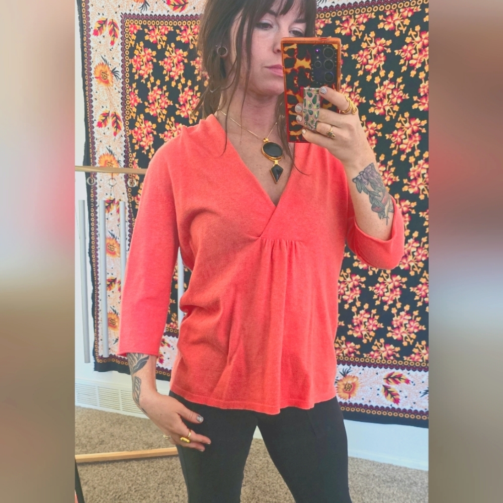 Natural Fibers sweater cashmere wool and cotton.